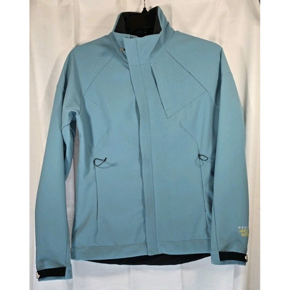 Mountain Hardware Womens Softshell Jacket Small Teal Fleece Lined Winter Stretch